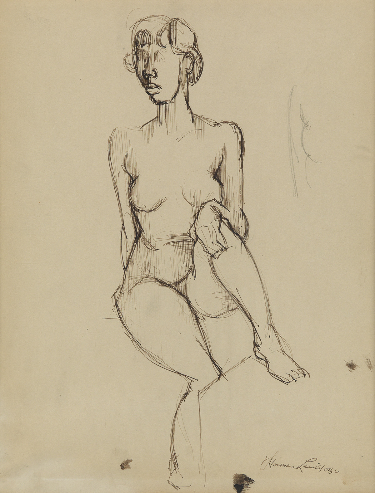 NORMAN LEWIS (1909 - 1979) Untitled (Nude Sketch).